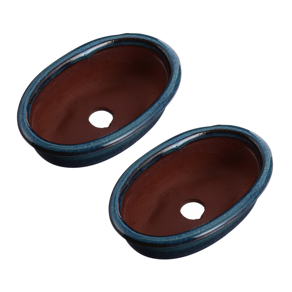 2 Pcs Purple Clay Flower Pot Bonsai Pots Decorative Plants Mini Ornaments