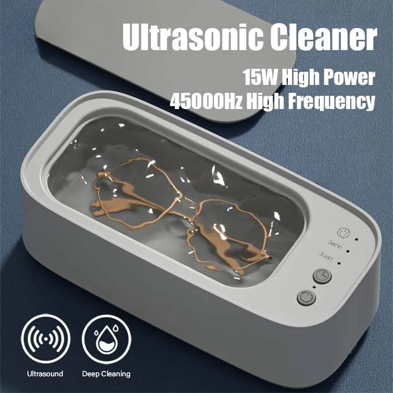 Hot Ultrasonic Glasses Cleaning 45KHZ Jewelry Cleaner Machine High Frequency New