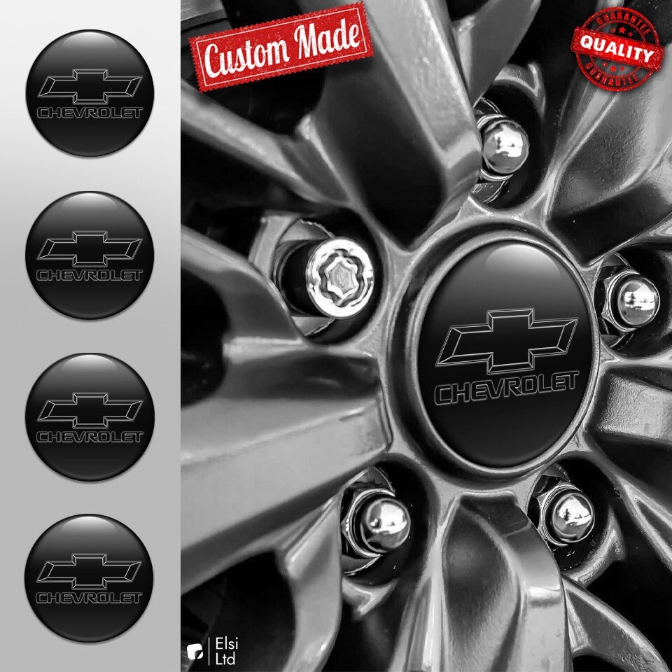 Custom Chevrolet Wheel Cap Decals - 4-Piece Rim Emblem Set
