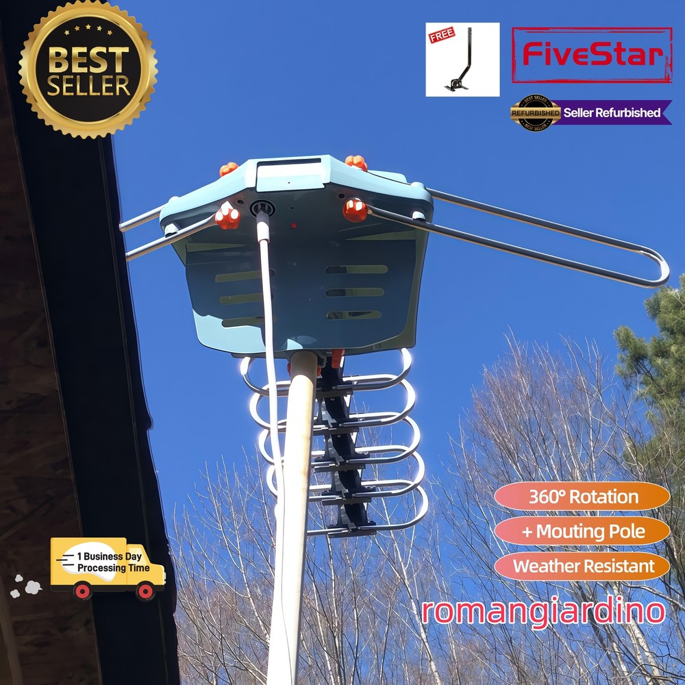 Outdoor TV Antenna Pole Motorized HDTV 4K 360° Rotation Promo Deal