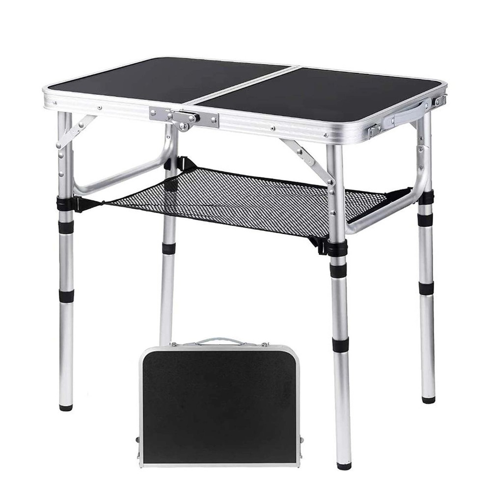 Adjustable Portable Folding Camping Table with Carry Handle for Outdoor Use