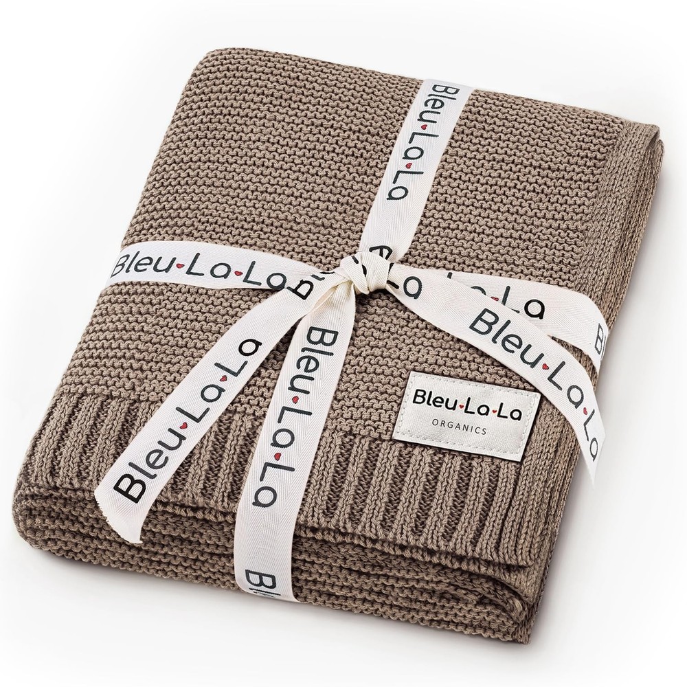Heritage Knit Organic Cotton Baby Swaddle Blanket - 100% Luxury Organic Cotto...