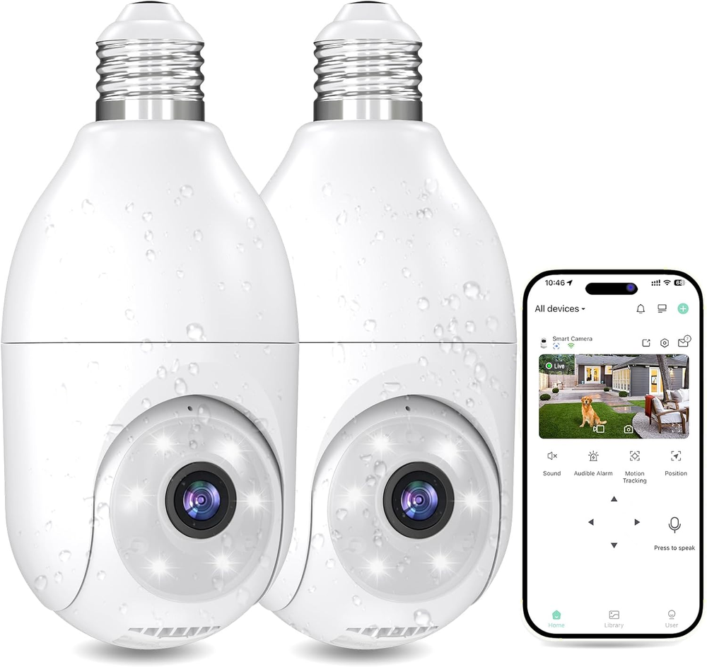 Light Bulb Security Camera Wireless Outdoor Indoor 2.4G Wifi Security Cameras fo