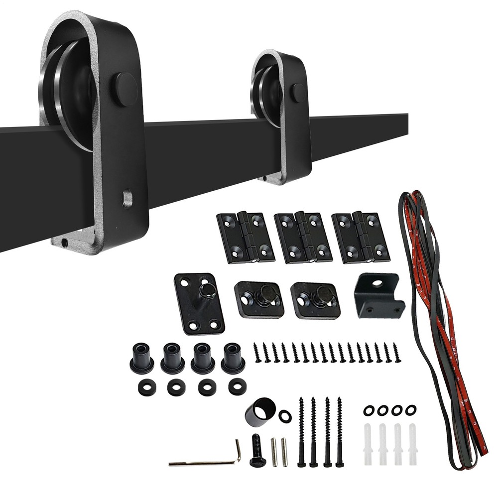 40in Bifold Sliding Door Track,Sliding barn door hardware kit,Black,Brand New