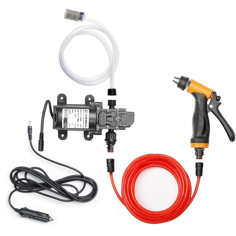 Portable 12V Electric Pressure Washer Pump 100W 160 PSI Intelligent Design