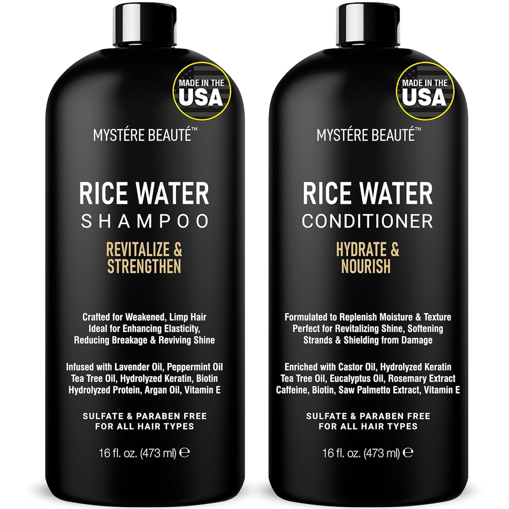 Rice Water Shampoo and Conditioner Set - Ultra-Nourishing Hair Care Set, Promote