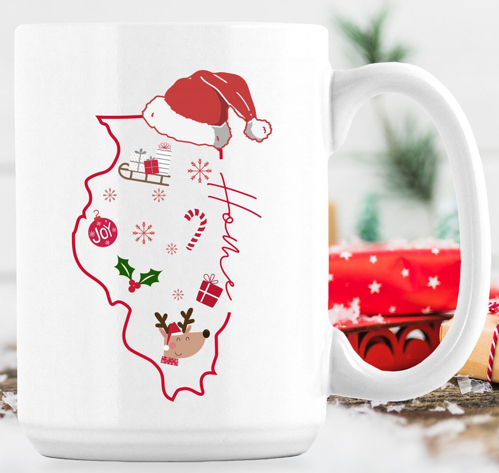 Illinois Christmas Illinois Christmas Mug Illinois Xmas Gift Illinois Pride