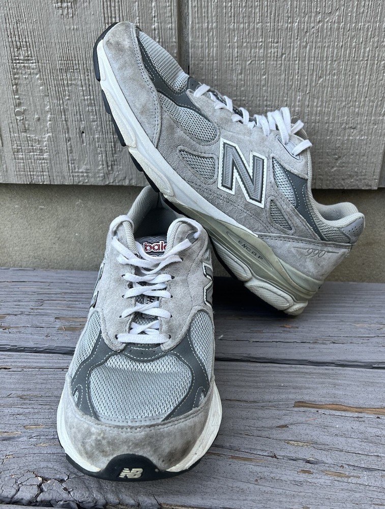 New Balance Heritage 990v3 Men Sz 9 4E Wide Running Jogging Shoes Gray M990GL3