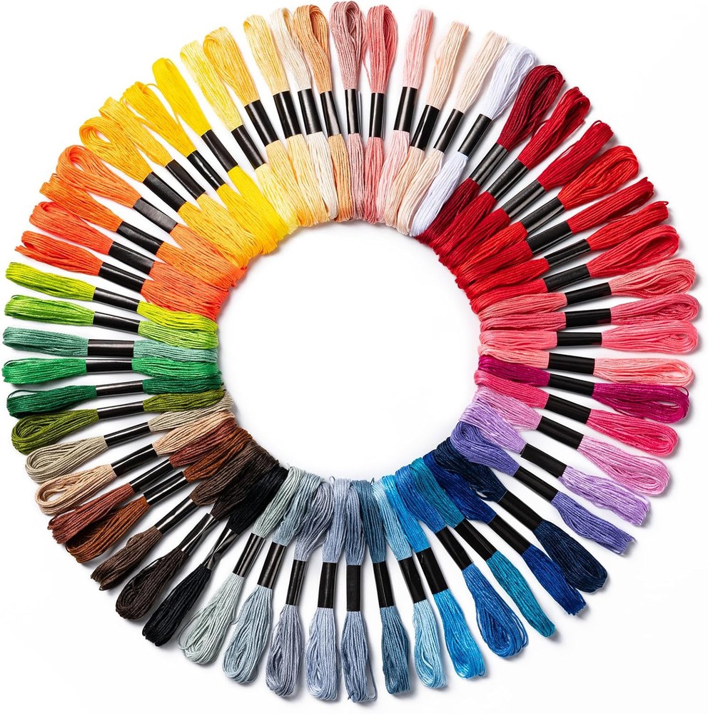 Friendship Bracelet String, 60 Skeins Cross Stitch Thread with 60 colors