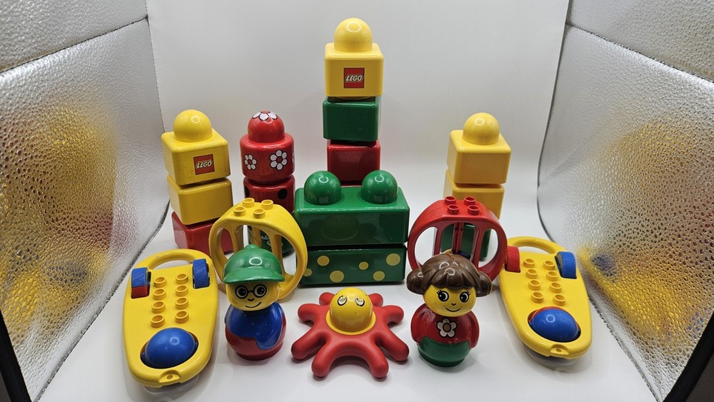 Vintage Lego Duplo Primo Blocks Figure Rattles Bundle 1990s 22 Pieces