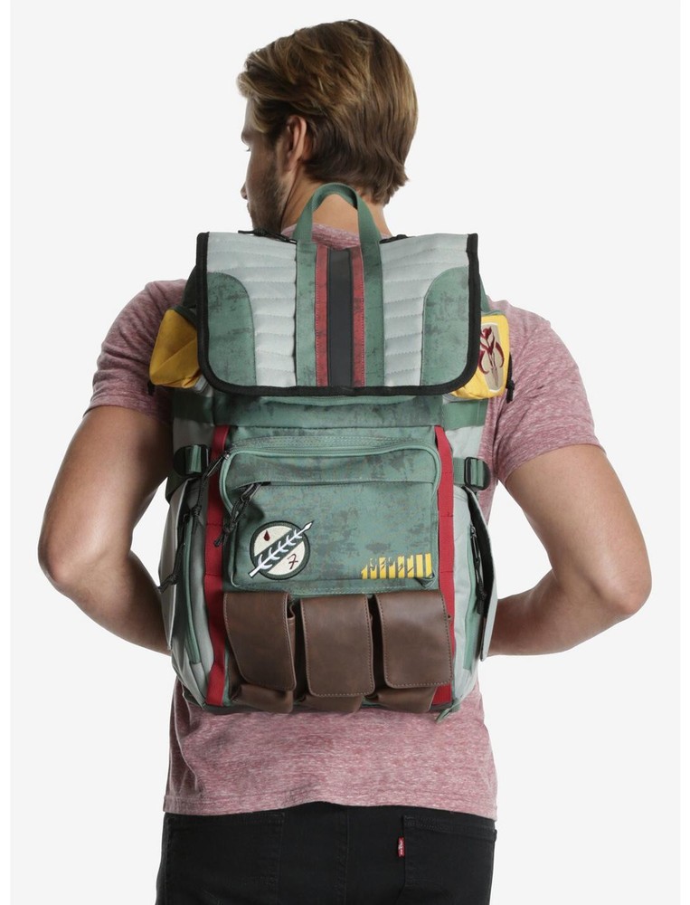 Star Wars Boba Fett Themed Backpack for School Camp Travel Outdoor Adventures-image