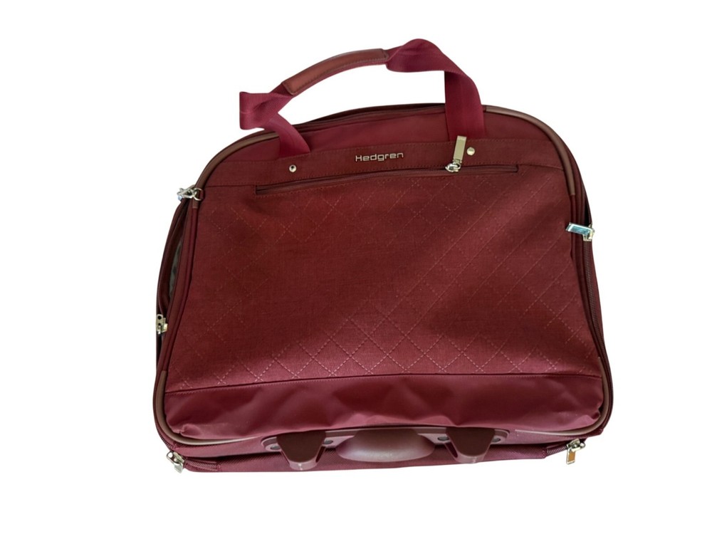 Hedgren Business Travel Bag Strap Handles Wheels Multiple Compartments