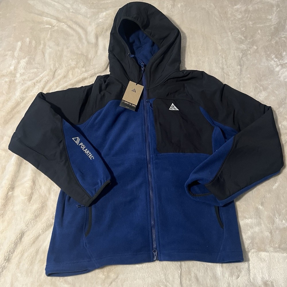 NWT Nike ACG Wolf Tree Full Zip Fleece Hooded Jacket Blue Men’s S HJ2458-010