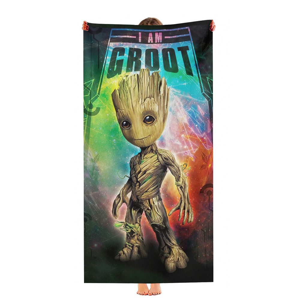 Baby Groot Beach Towel 30x60 Quick Dry Microfiber Gift for Kids