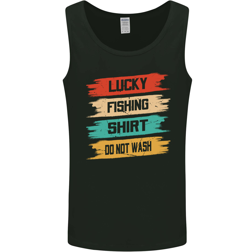Lucky Fishing Shirt Fisherman Funny Mens Vest Tank Top