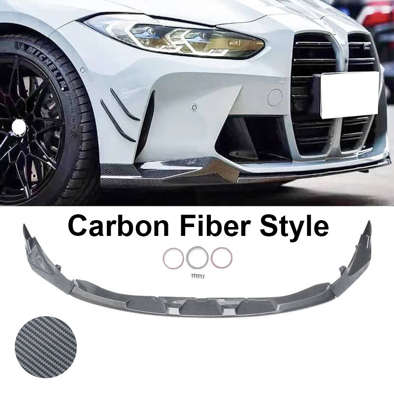 For 21-25 BMW G80 M3 G82 M4 Performance Style Carbon Look Front Bumper Lip Kit