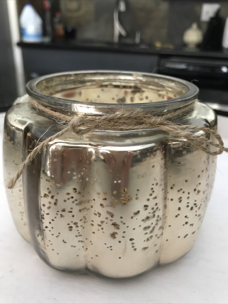 Harvest Pumpkin Spice Two-Wick Candle in Mercury Glass Jar 16.9 oz