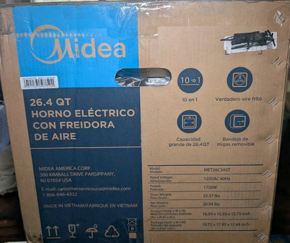 Midea Flexify 26.4QT French Door Air Fryer Oven 10-in-1 Stainless Steel