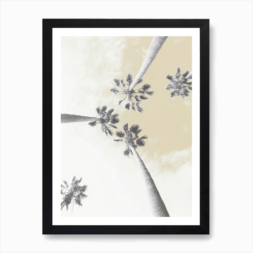 Palm Trees Beige Sky Art Print Framed Wall Art Poster Canvas Print Picture