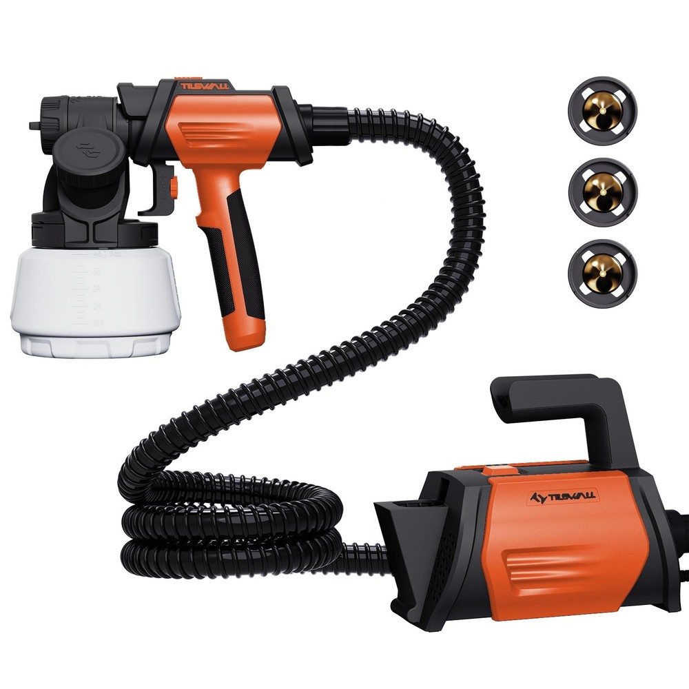 Tilswall 800W HVLP Paint Sprayer with 1300ml Tank for Smooth Professional Finishes