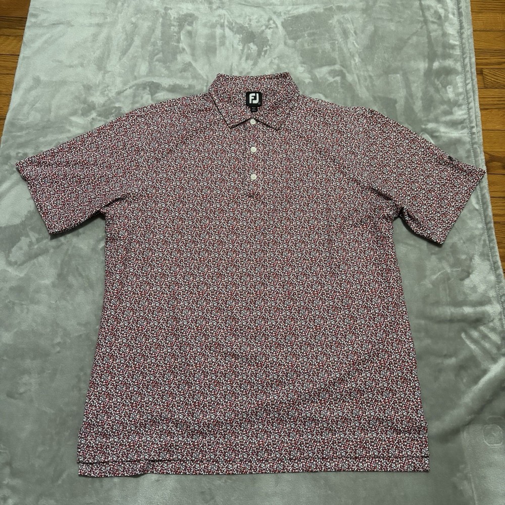 Foot Joy Golf Polo Shirt Confetti Print Men's Size XL