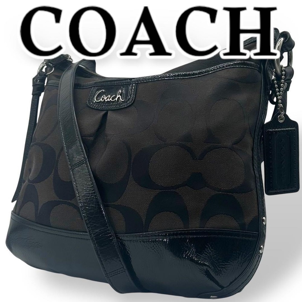 Coach Black Signature Canvas Crossbody Shoulder Bag