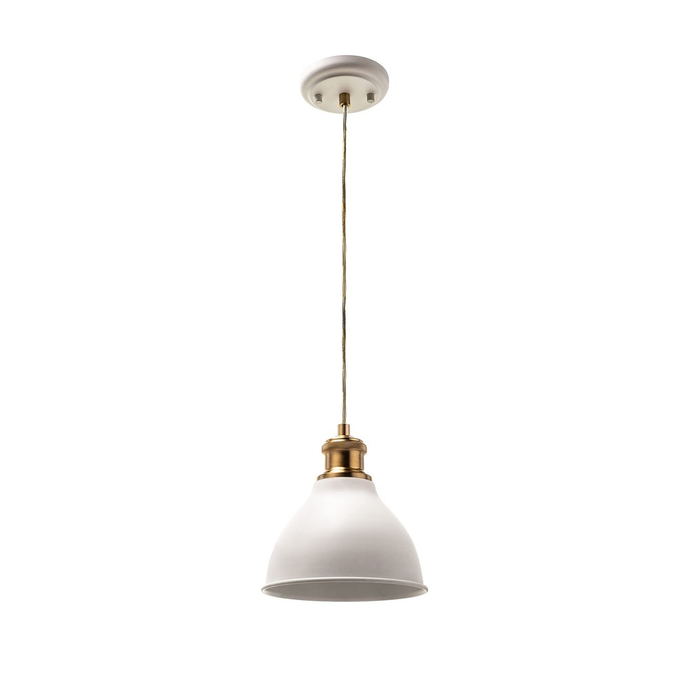 Aspen Creative Adjustable 1-Light Indoor Pendant in Matte White Warm Glow