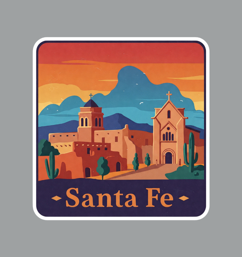 Santa Fe New Mexico Souvenir Fridge Magnet for Travel Memories