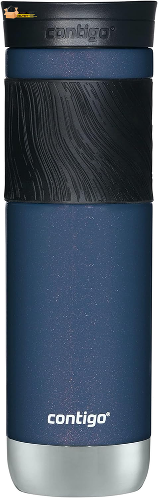 Snapseal Insulated Stainless Steel Travel Mug with Grip, 24 Oz., Midnig