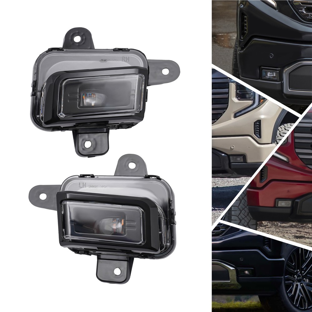 LED Fog Lights & Fog Covers Fit For 2022-2024 GMC Sierra 1500 Driving Fog Lamps