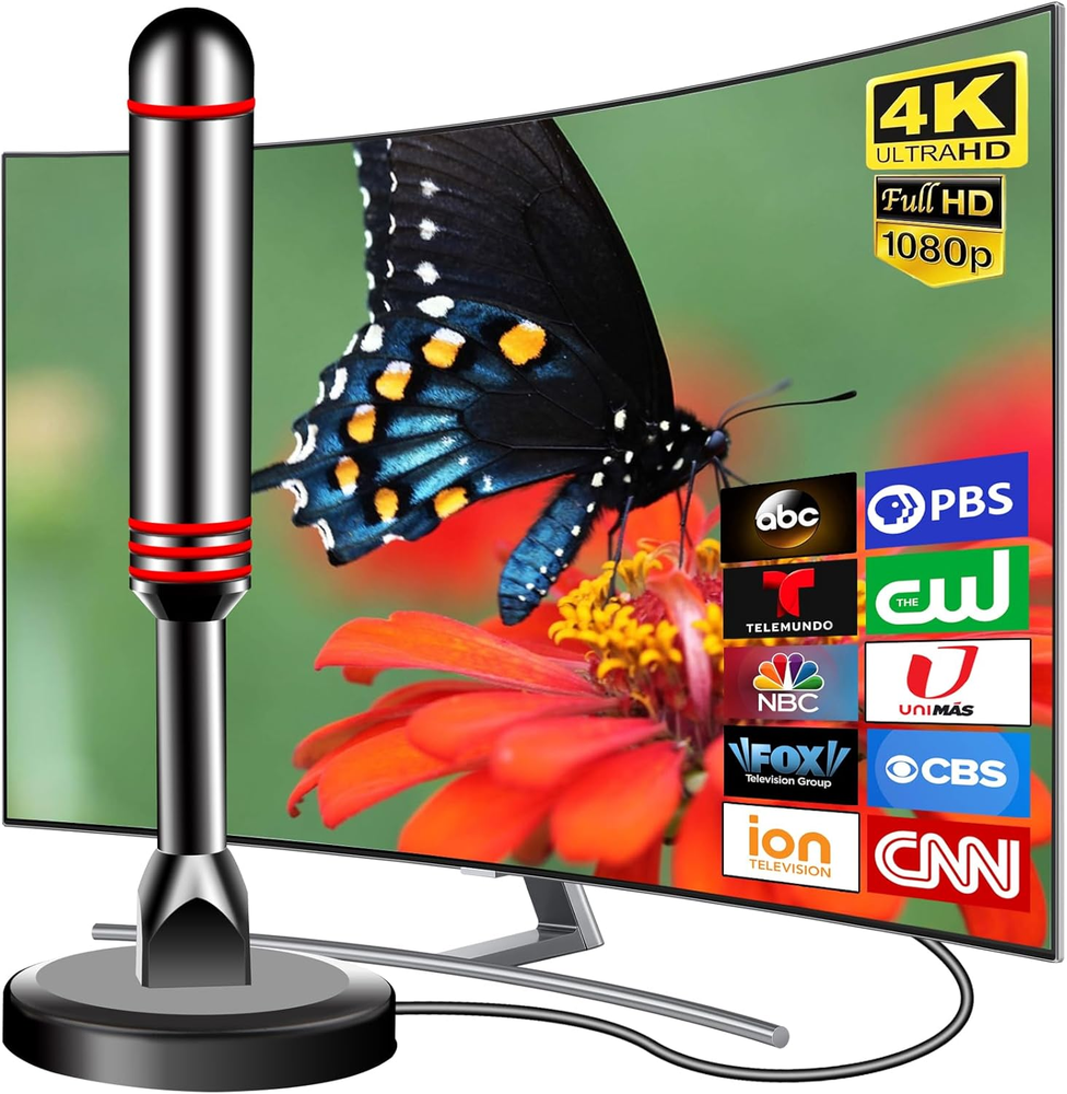 2025 HD Smart TV Antenna with Magnetic Base for Indoor Use