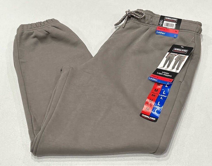 Kirkland Signature Unisex Logo Joggers, Gray, Size Men’s M / Ladies’ L