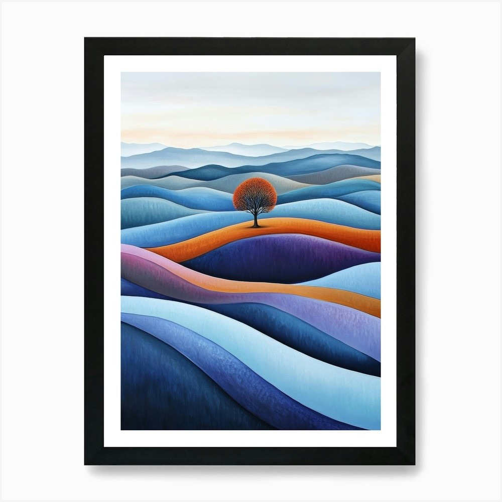 Tree In A Field 7 Art Print Framed Wall Art Poster Canvas Print Picture