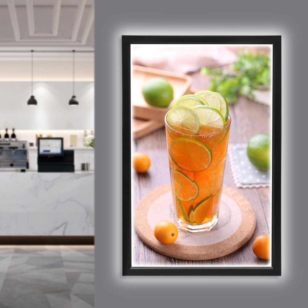 LED Backlit Movie Poster Art Picture Frame Light Box Advertising Display 18*24