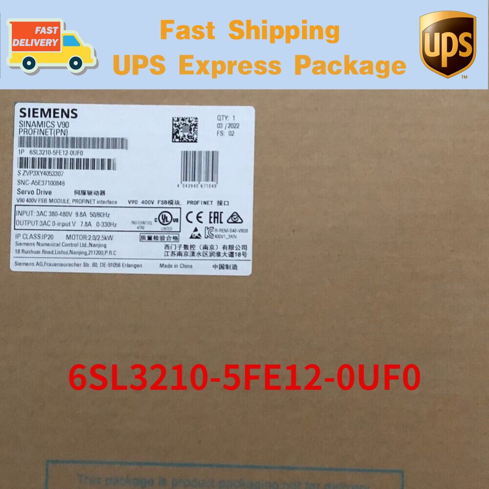 6SL3210-5FE12-0UF0 Siemens Sinamics V90 - 6SL3210-5FE12-0UF0 1 PCS New in Box GQ