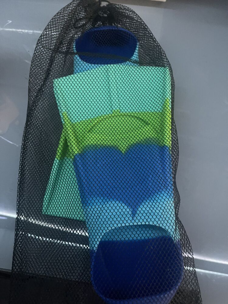 Foyinbet Kids Swim Fins for Lap Swimming Pool Snorkeling Flippers Blue/Green LG