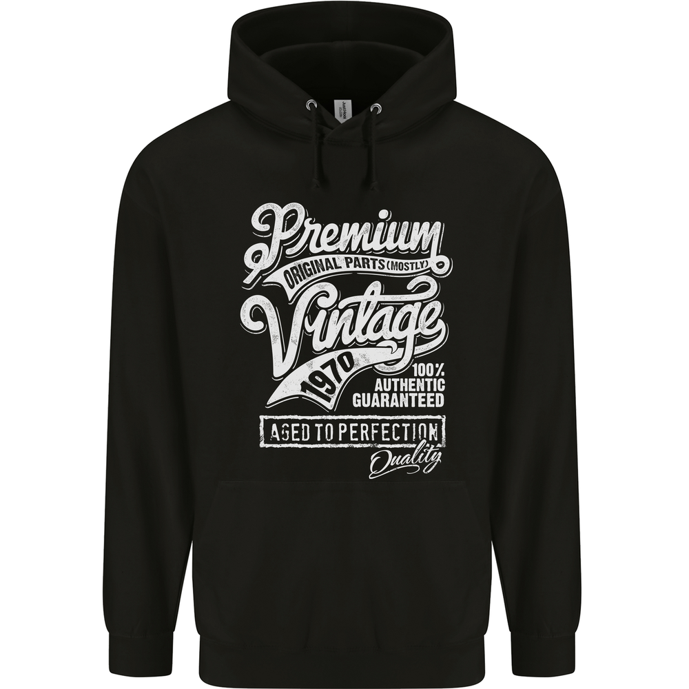 Aged to Perfection Vintage 55th Birthday 1970 Mens 80% Cotton Hoodie