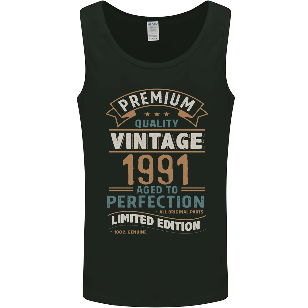 Premium Vintage 34th Birthday 1991 Mens Vest Tank Top