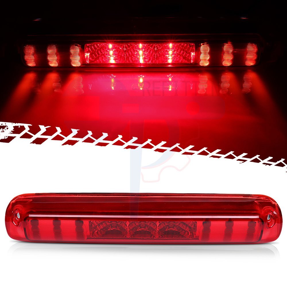 For 1999-2006 Chevy Silverado 1500 2500 3500 Sierra Chrome Red 3rd Brake Light