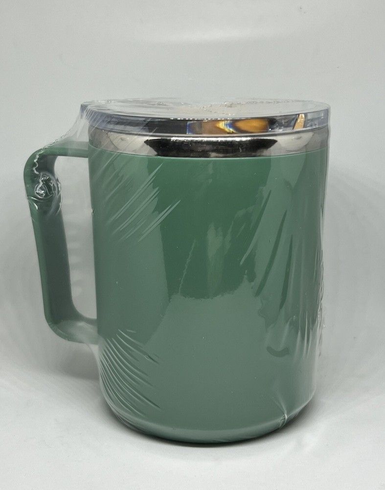 12 Oz Reusable Insulated Coffee Mug with Lid Handle Stainless Steel Travel Cup