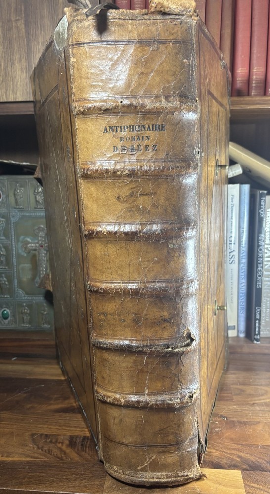 French Gregorian Chant Antiphonary W/ Metal Work – Inscribed by Pope John XXIII