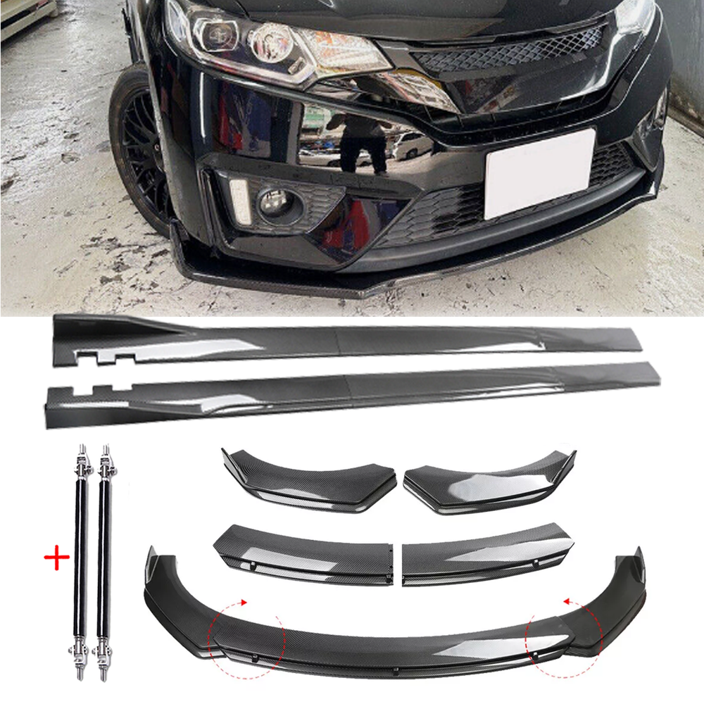 For Honda Fit 2006-20 Front Lip Chin Bumper Spoiler Carbon Fiber Body Kits