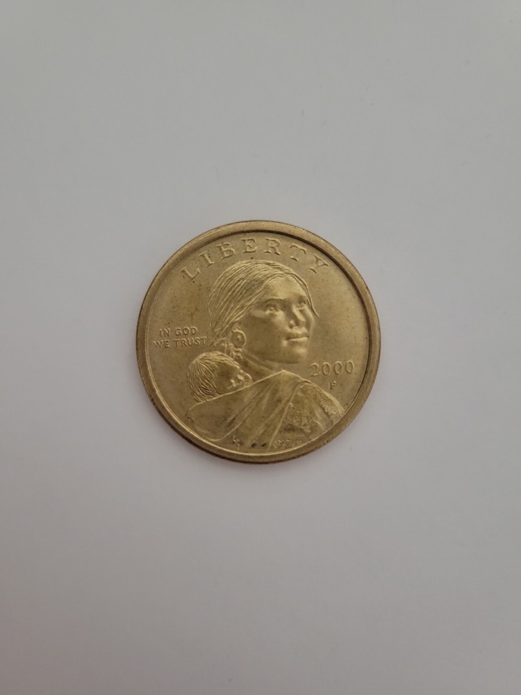 2000 P Sacagawea One Dollar Coin US Liberty Gold Color Philadelphia