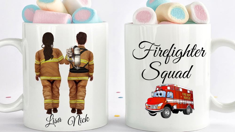 Firefighter Mug Coworker Gift Birthday Gift Gift Ideas Rescue Lives Together