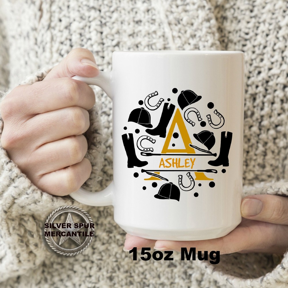 Monogram Custom Mug For Horse Lover Gift For Daughter Mug For Wife Personalized