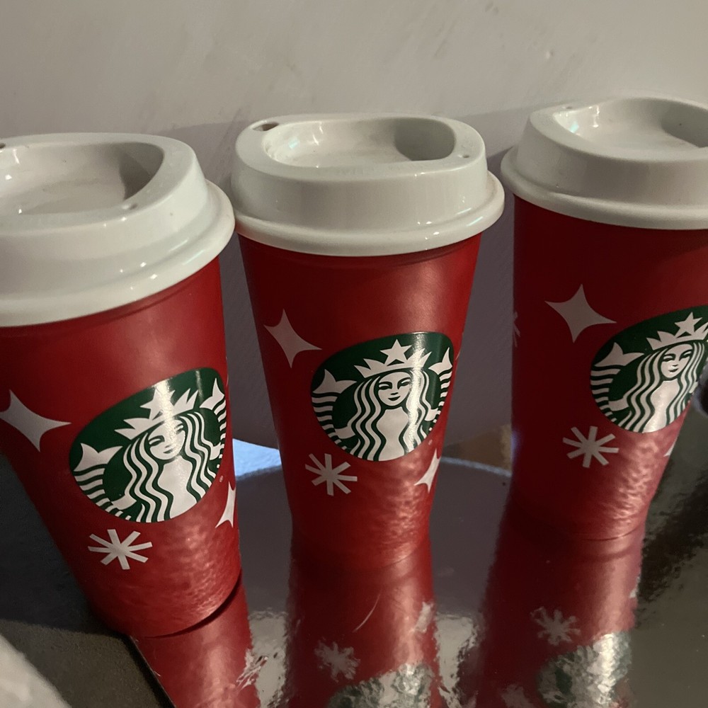 Ltd Ed Starbucks 25th Anniversary 16oz Reusable Cup Set of 3
