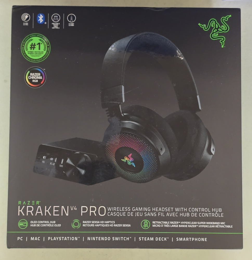 Razer Kraken V4 Pro Wireless Gaming Headset, Black - RZ04-05160100-R3U1