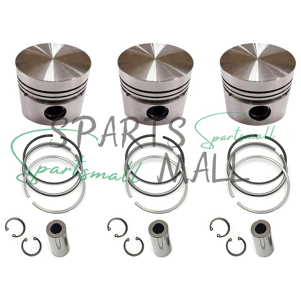 3 PCS D1101 Piston & Rings Kit 15221-21110 for Kubota D1101 Engine