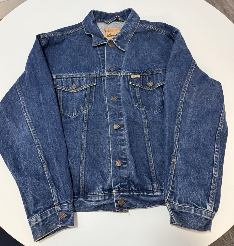 Levi’s Strauss Signature Mens Denim Trucker Jacket 100% Cotton Size Medium