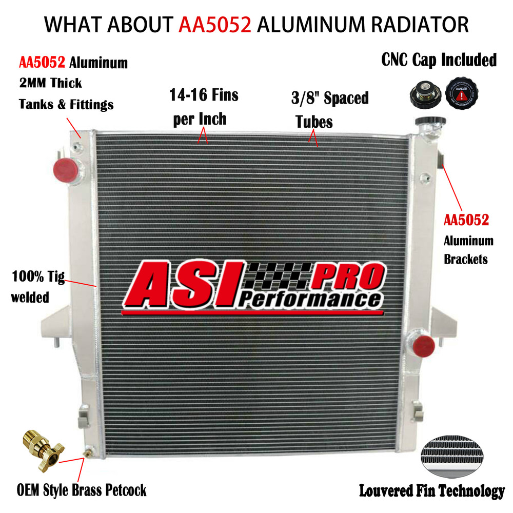 4 Row Aluminum Radiator fit 2003-10 Dodge Ram 2500 3500 5.9L 6.7L Cummins Engine